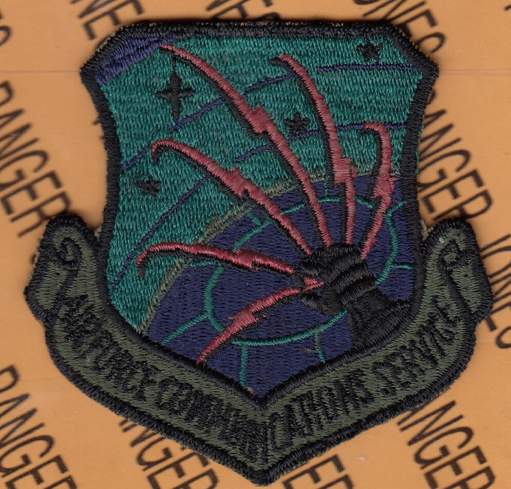 USAF Air Force Communications Service AFCOMS OD Green Black ~3.25" patch c/e