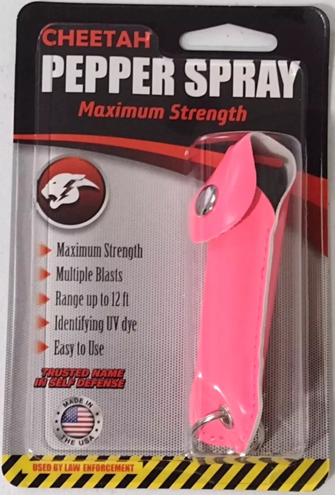 Cheetah - Maximum Strength Pepper Spray  RANDOM COLOR keychain Contains U.V. Dye