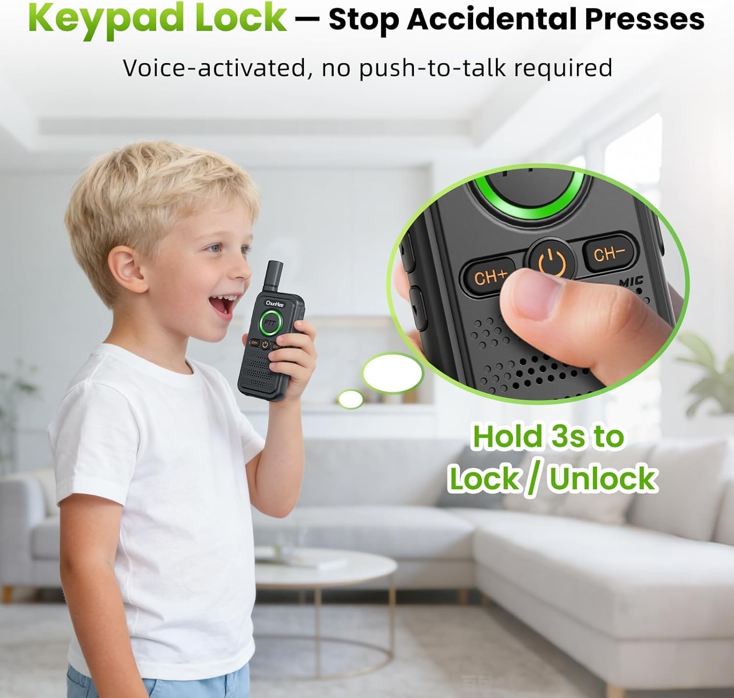Wireless Intercom System, 2 Way Voice Intercom for Home, 1.5-Mile Long Range,...
