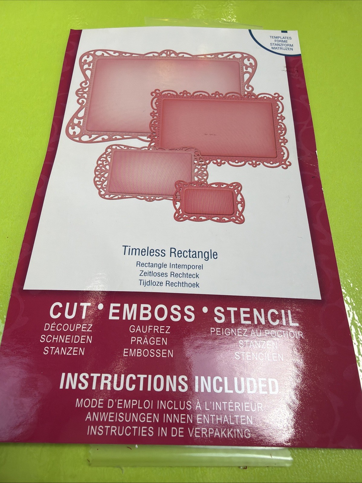 Spellbinders Die Shapeabilities Cut Emboss Deboss Stencil 4 Timeless Rectangles