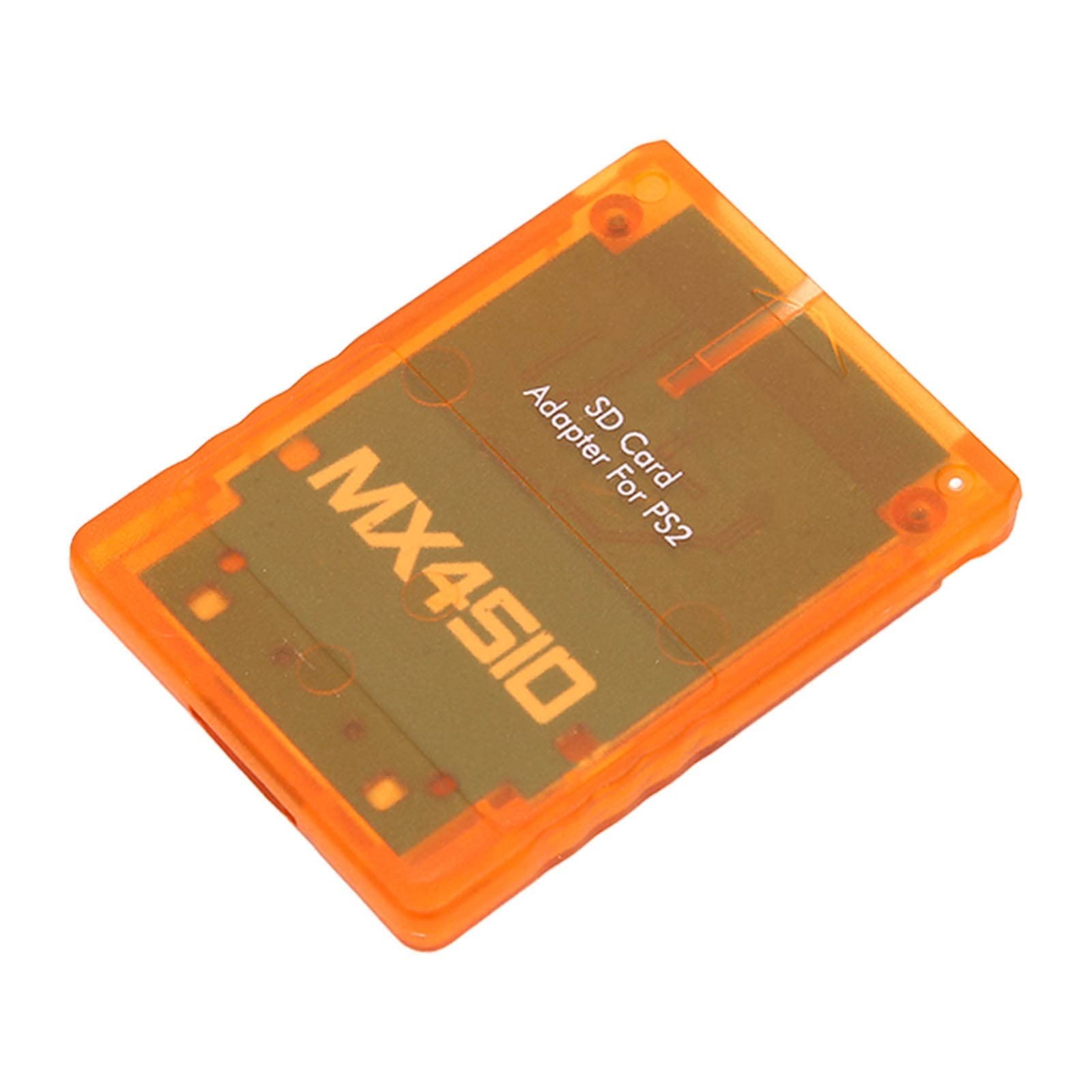 SD Card Adapter for PS2 - Memory Card Expansion, SIO Replacement Reader, Orange