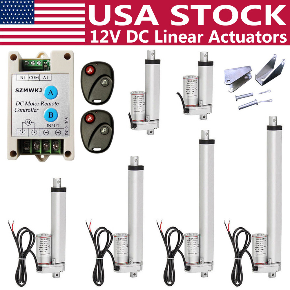 8"-18" 14mm/s Linear Actuator 1000N/220Lbs Electric DC Motor Auto Car Heavy Duty