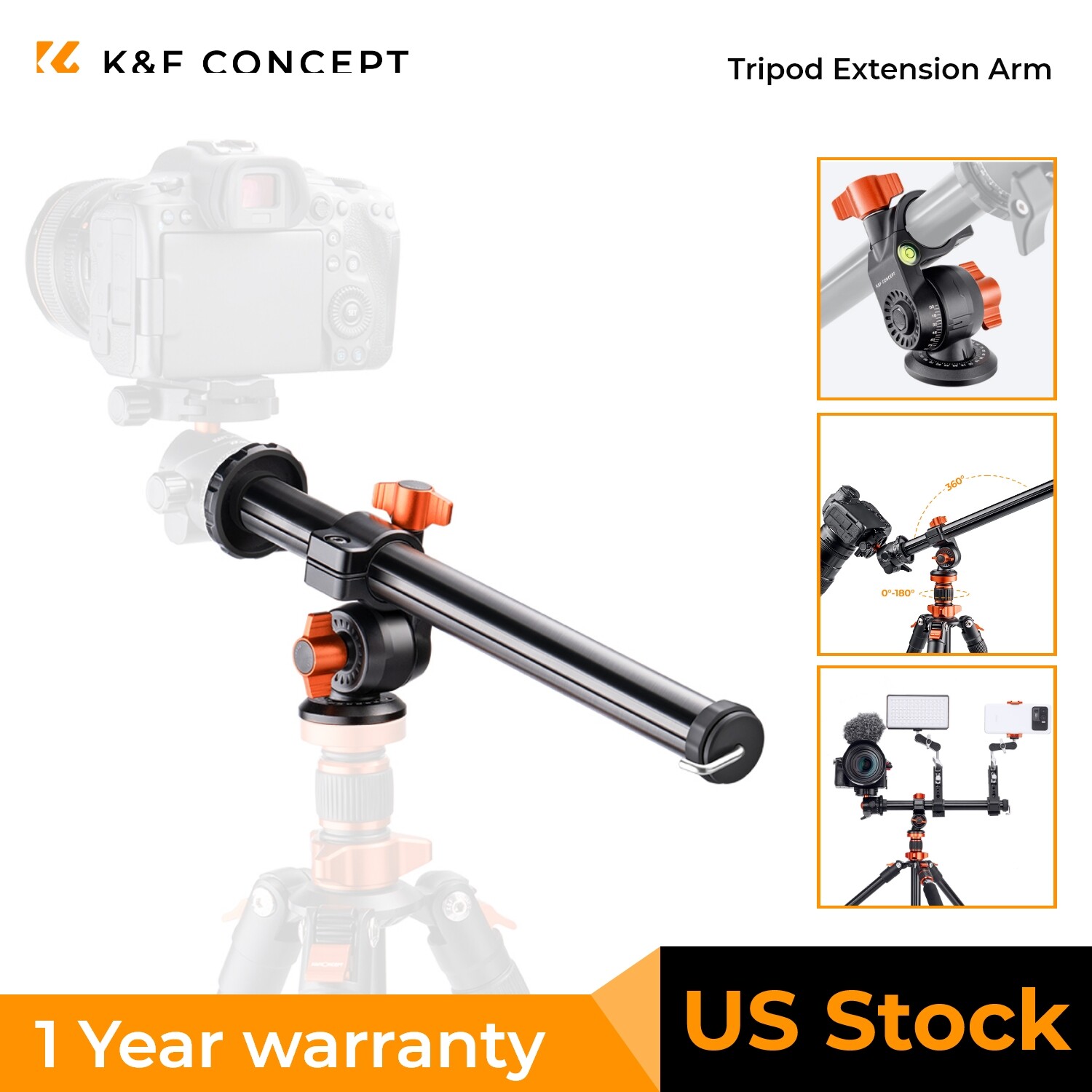 K&F CONCEPT Magnesium Alloy Rotatable Multi-Angle Center Column w Locking System