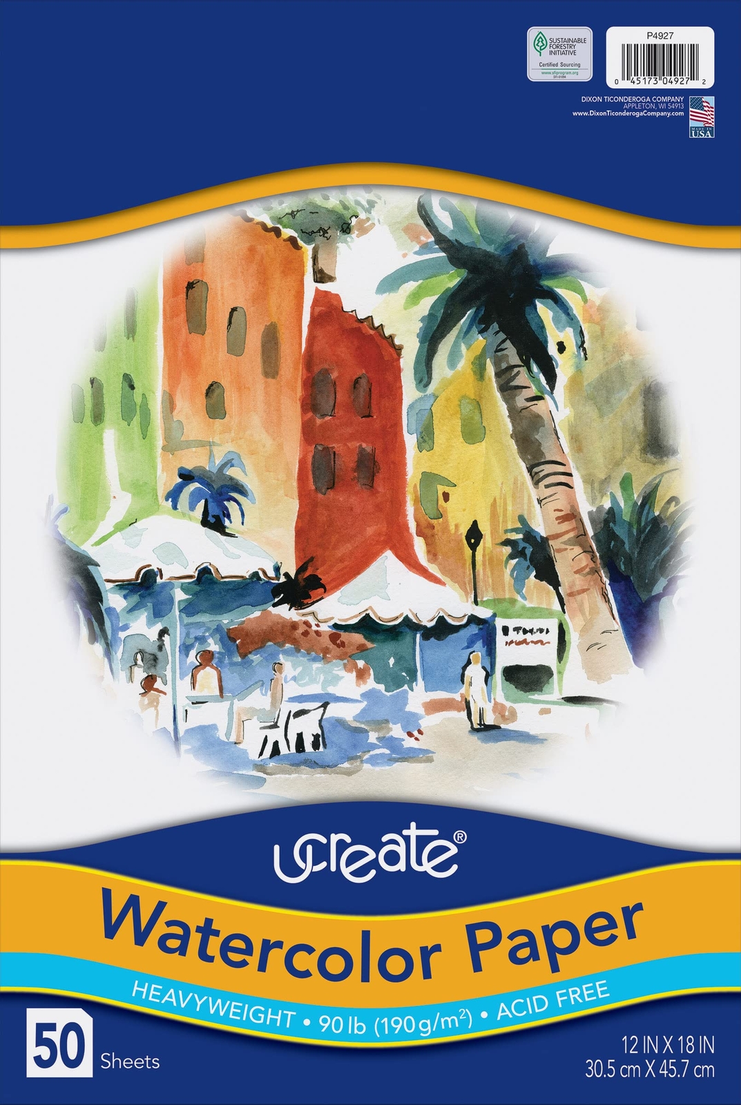 Art1st Watercolor Paper White Package 90 lb. 12" x 18" 50 Sheets