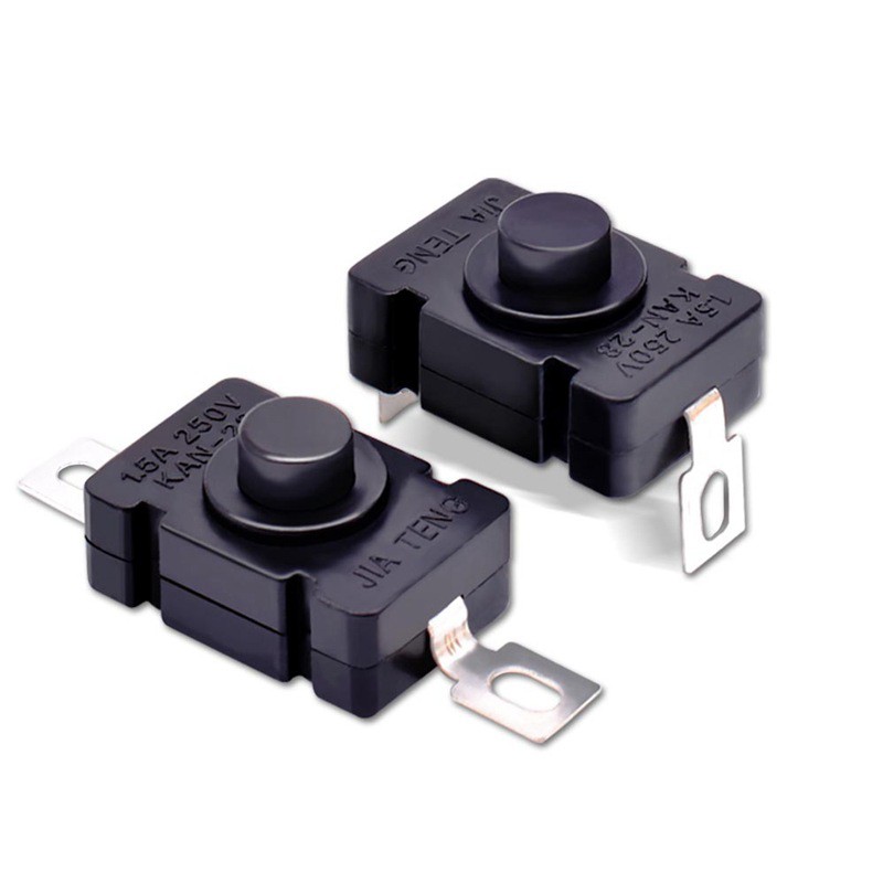 5pcs KAN-28 1.5A250V Flashlight Switches Self Locking SMD Push Button Switch QH