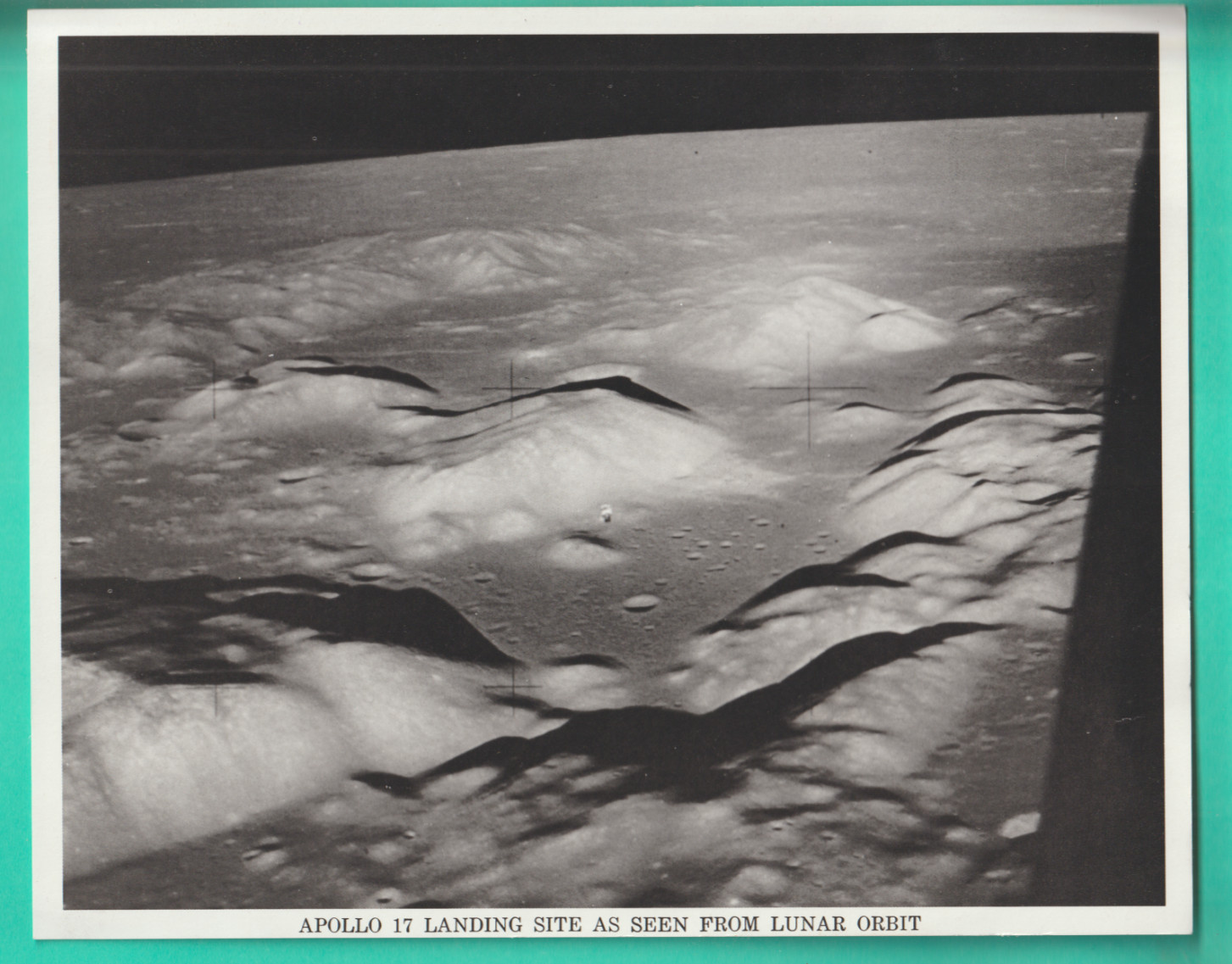 1979 PHOTO OF APOLLO 17 LANDING SITE AS SEEN FROM LUNAR ORBIT