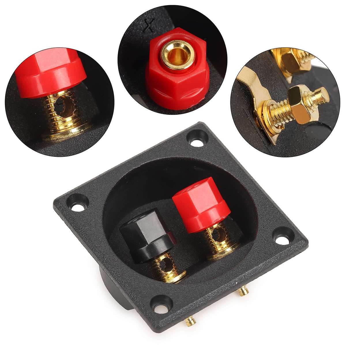 4Pcs Square Subwoofer Speaker Box Terminal Cup Spring Connector Sub Plug Box