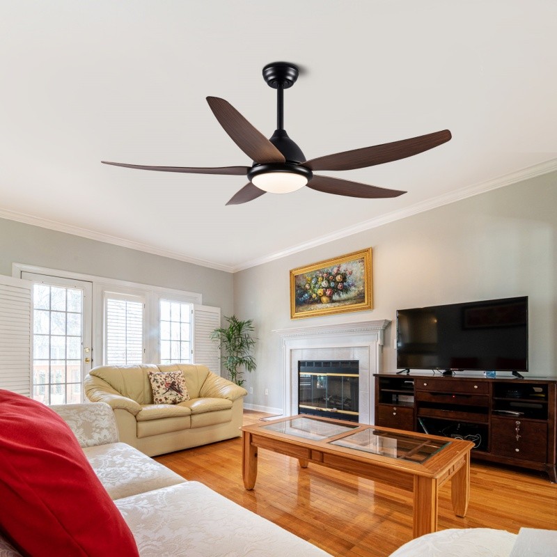 56" Modern Ceiling Fan with Lights ABS Blades 6 Speed Reversible DC Motor Remote