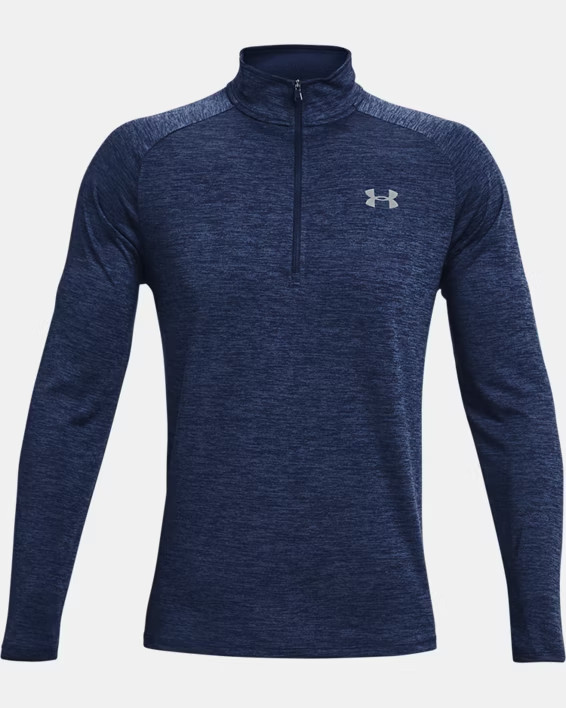 Under Armour 1328495 Men's UA Tech 2.0 1/2 Zip LS Tee Shirt Long Sleeve 2XL NAVY