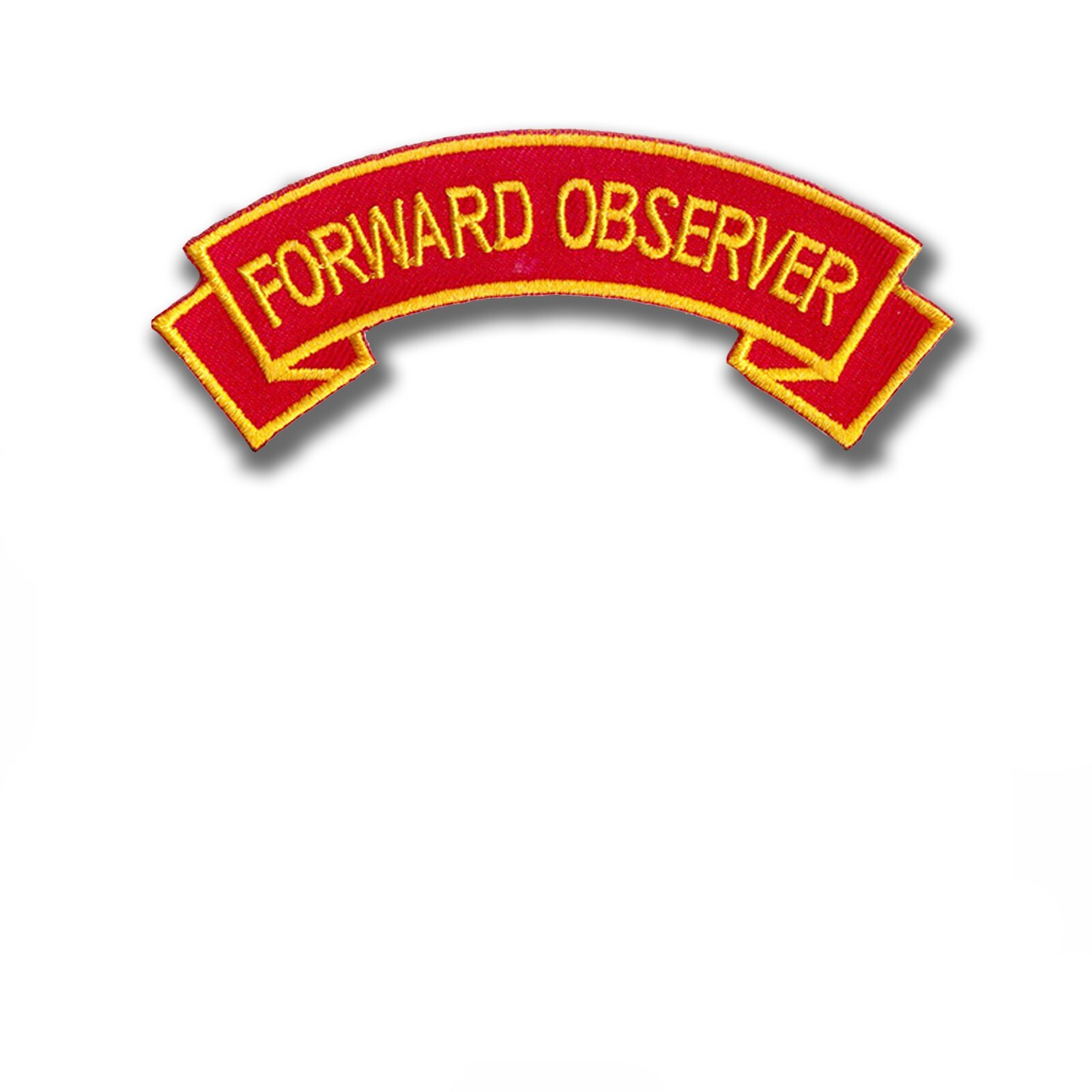 USMC Forward Observer Embroidered  Scroll - 4"  X  1  1/16" non-merrowed WAX
