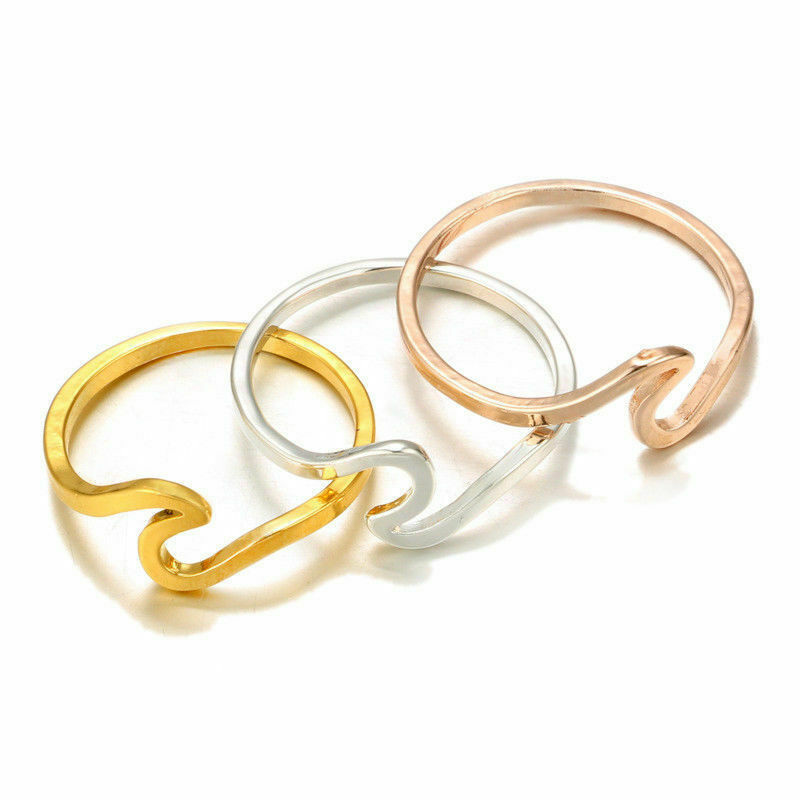 Womens Fashion Jewelry - Ocean Wave Ring -Minimalist Elegant Simple Design