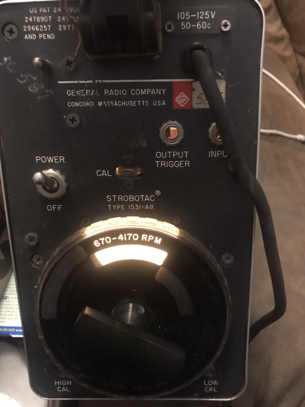 General Radio Strobotac Type 1531- AB Strobe Light Tachometer Stroboscope GenRad