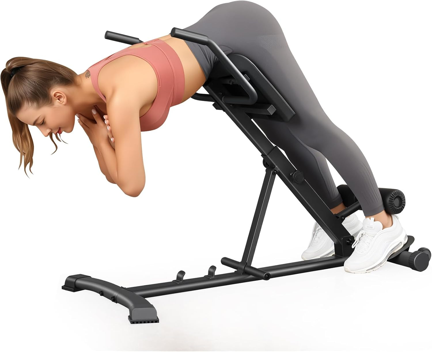 Adjustable & Foldable Roman Chair, Hyperextension Bench, Optional Ab Workout Mac