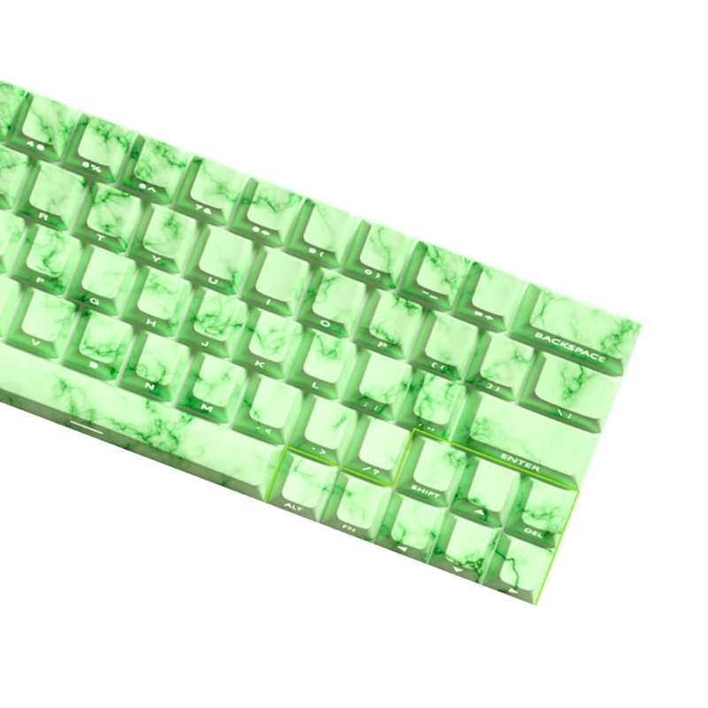 64/74Key Keycaps Emerald Theme Keycap Side Print Backlit Keycaps for Keyboards