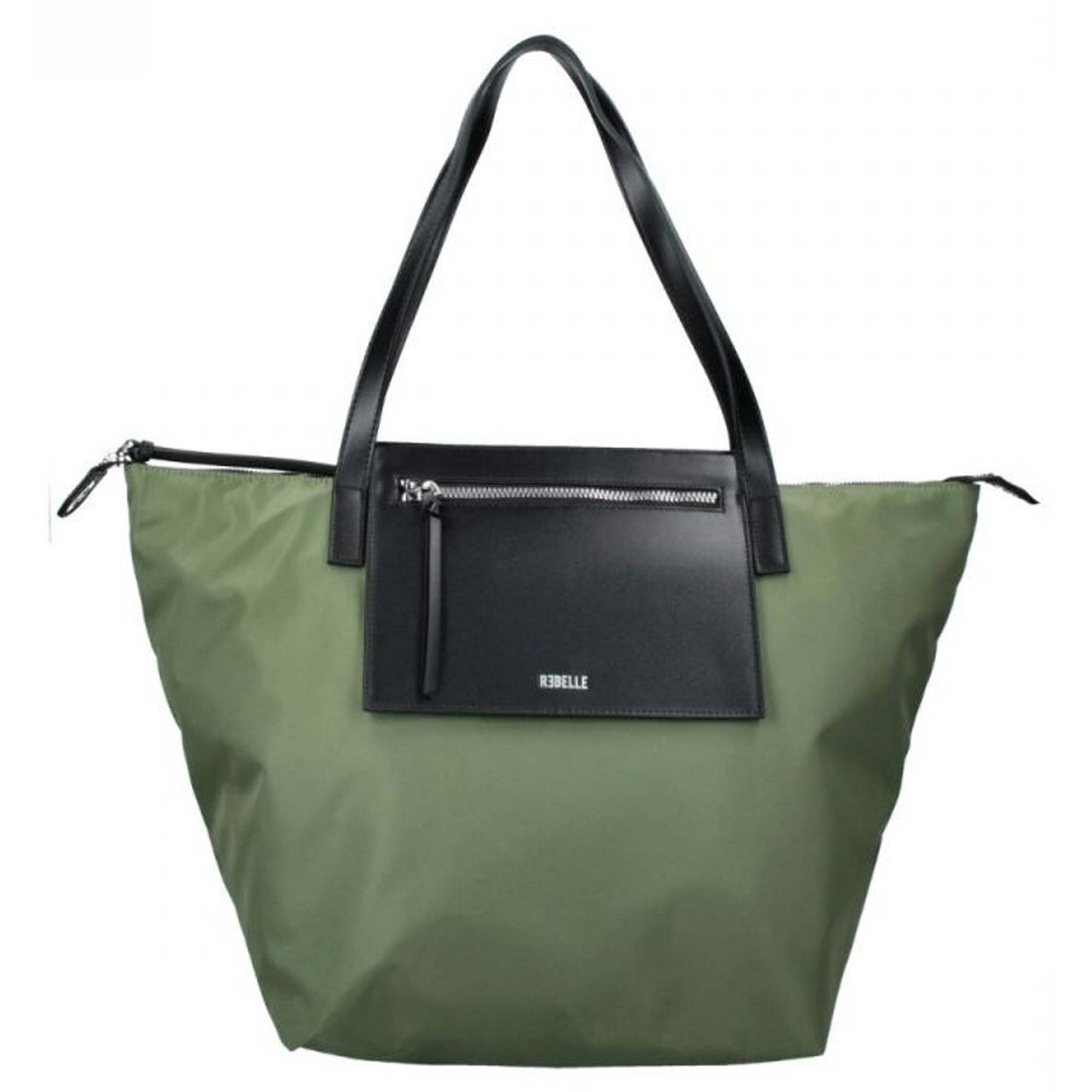 REBELLE NOA Big Nylon Olive Shoulder Bag