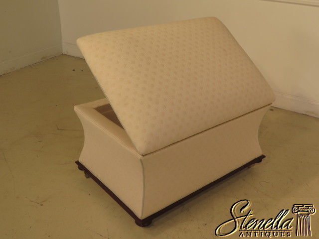 38684E: Large White Upholstered Flip Top Ottoman Or Chest Coffee Table