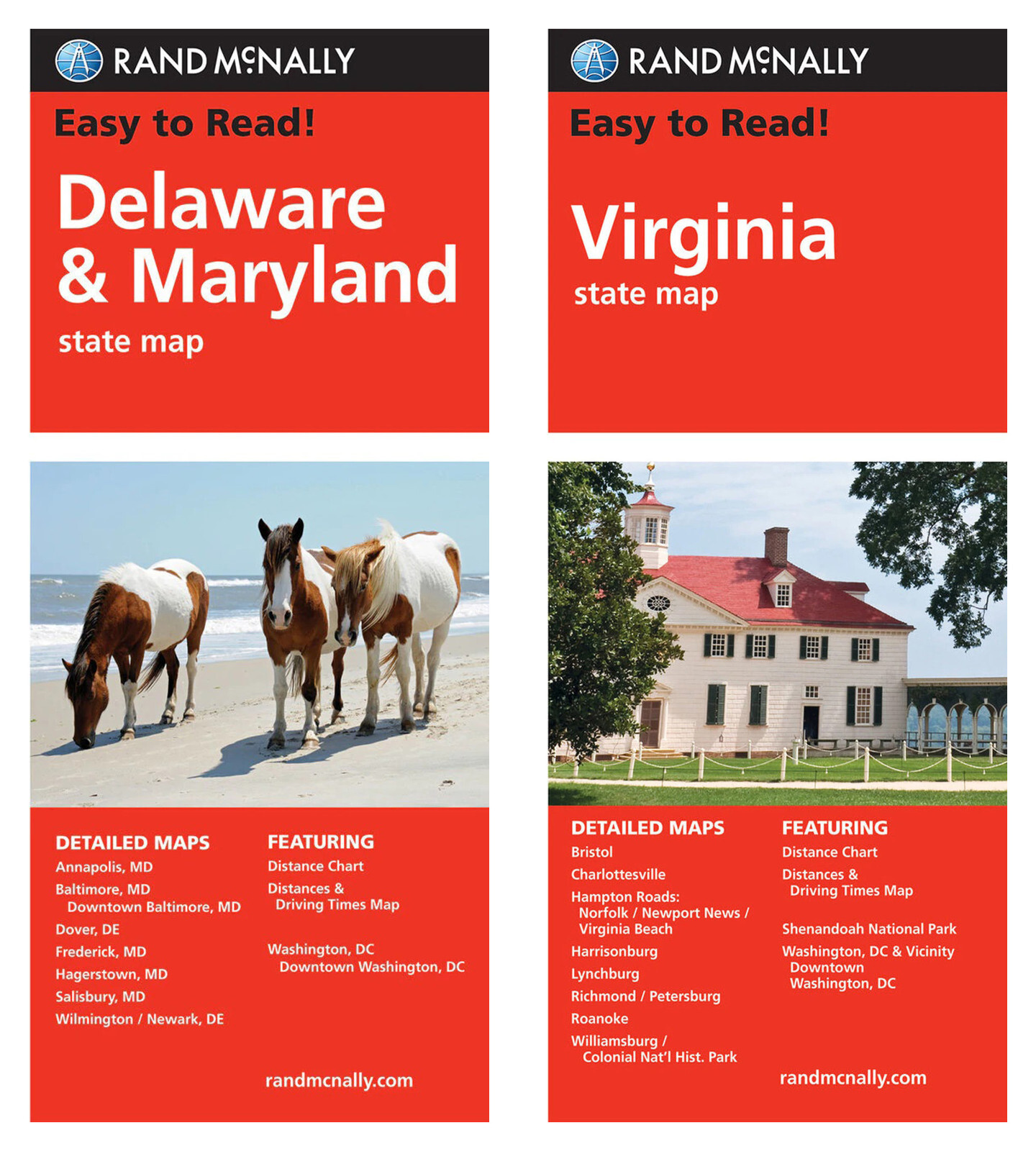 Rand McNally State Maps: Delaware/Maryland and Virginia (2 Maps)