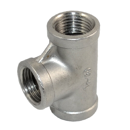 1/2" inch in NPT Tee T 3 way Female Thread Pipe Fitting Stainless Steel SS 304