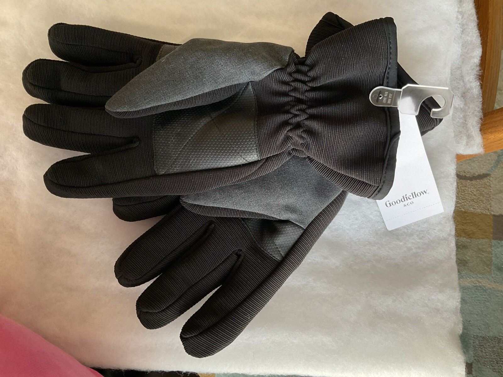 Men's Textured Ski Gloves - M/L - Black Goodfellow & Co