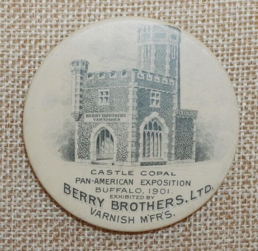 1901 BERRY BROTHERS LTD. Varnish PAN-AMERICAN EXPO Castle Copal Pocket Mirror