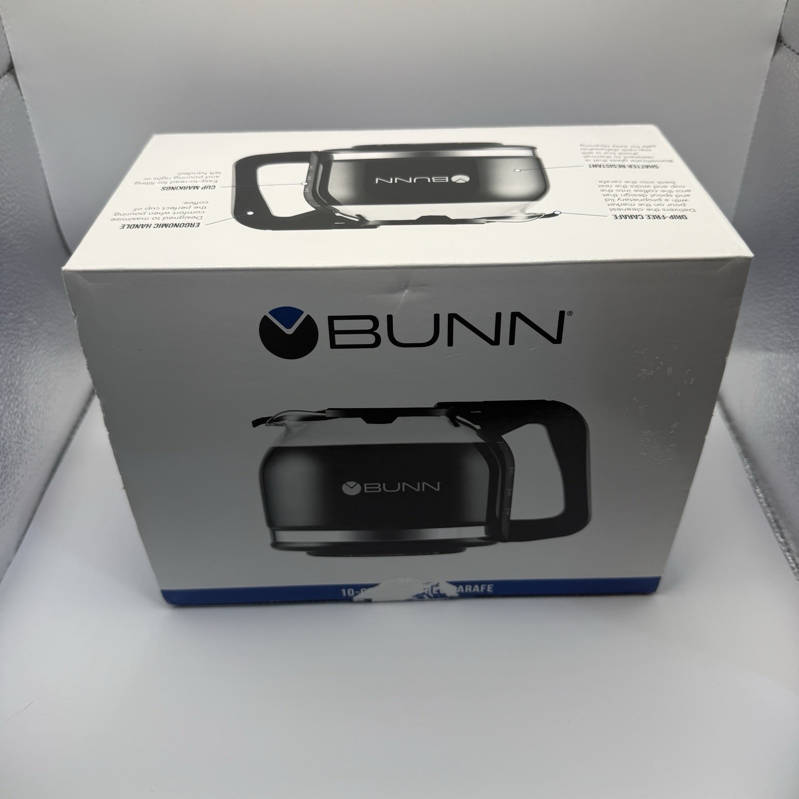 NEW BUNN DRIP FREE CARAFF 10 CUP CAPACITY  BOX PAPERS NEVER USED