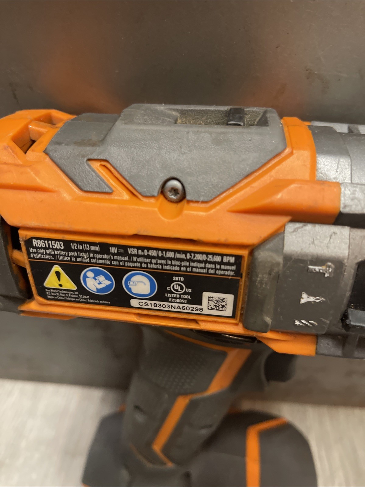 RIDGID DRILL R8611503 TOOL ONLY