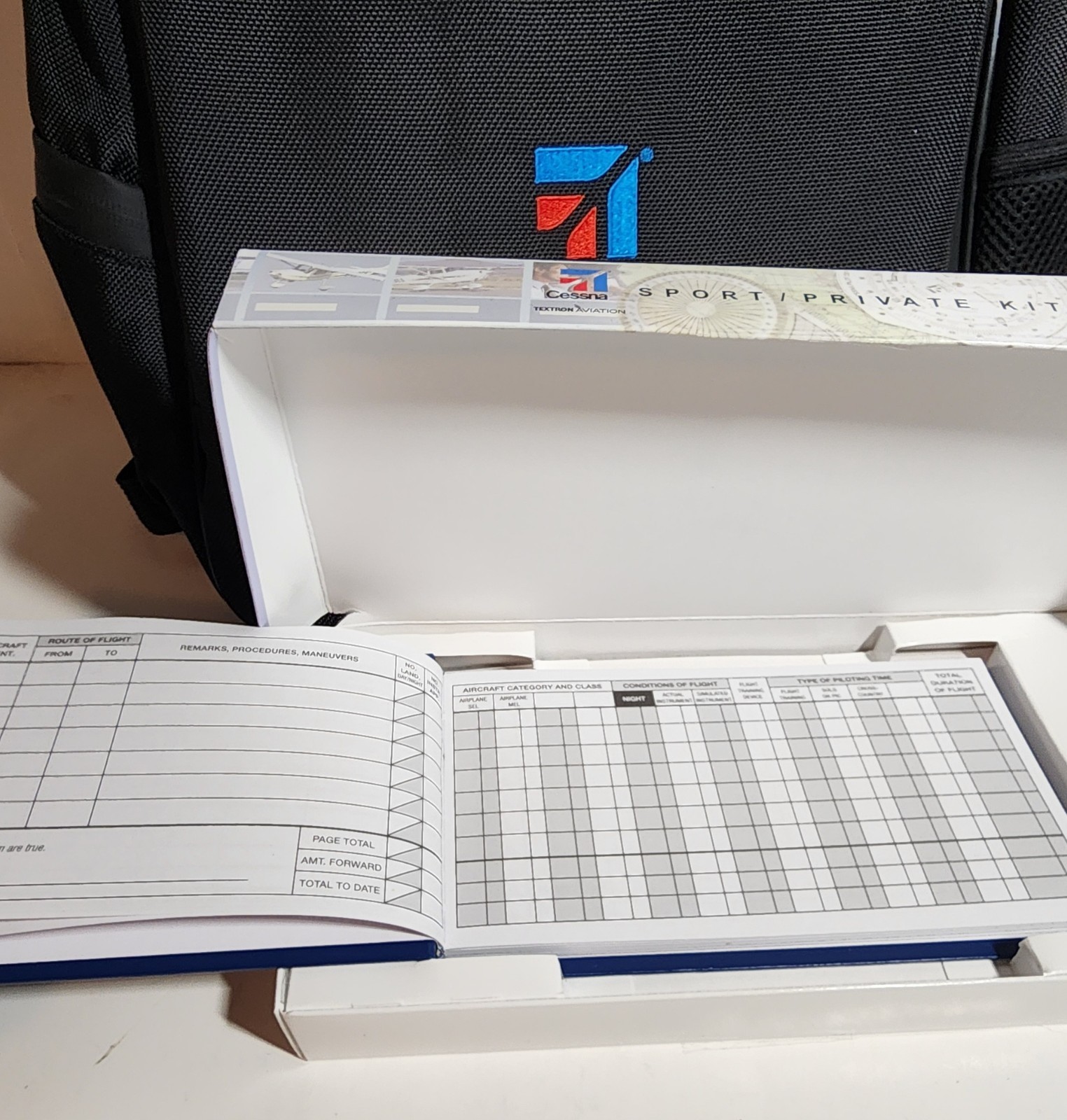 Cessna Sport/Private Pilot Training/Intercom Storage Bag New Flight Log Inc.