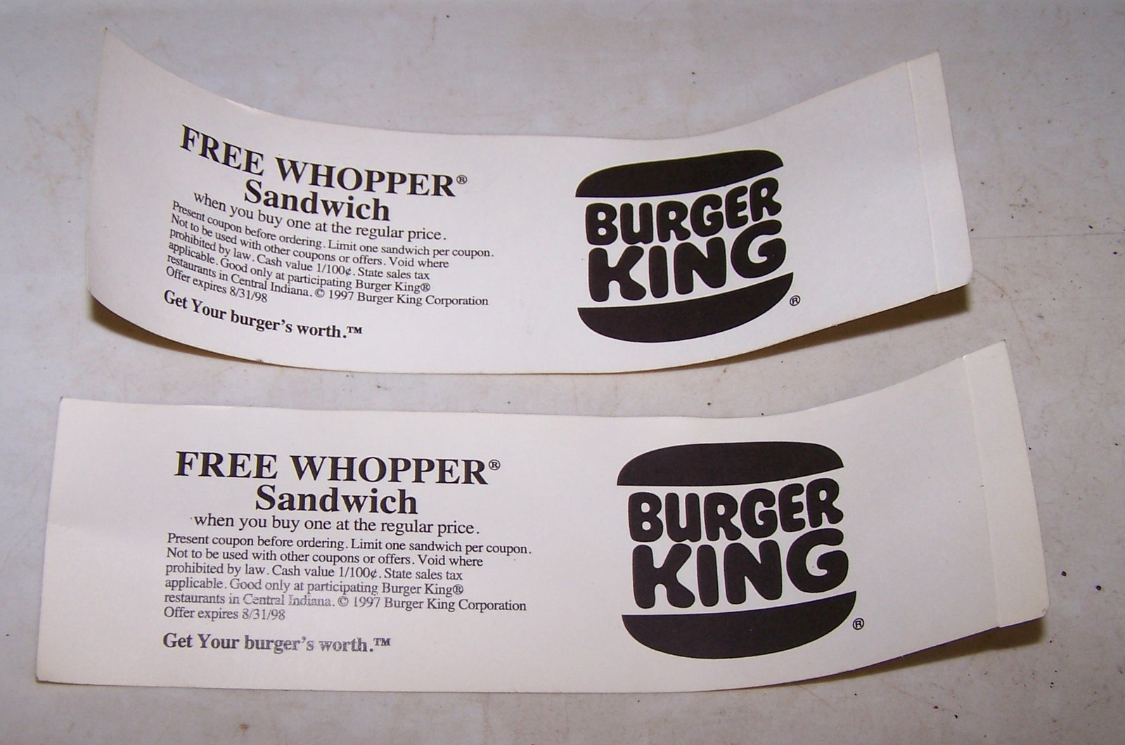2 - 1997 Burger King Indiana PACERS CRAZY Bumper Stickers