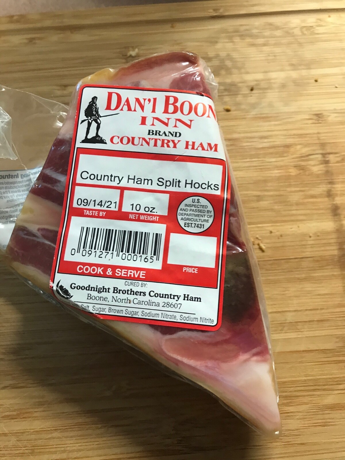 Dan'l Boone Inn Mountain Cured Country Ham Hock 3 packs, Soul Food, Country Food