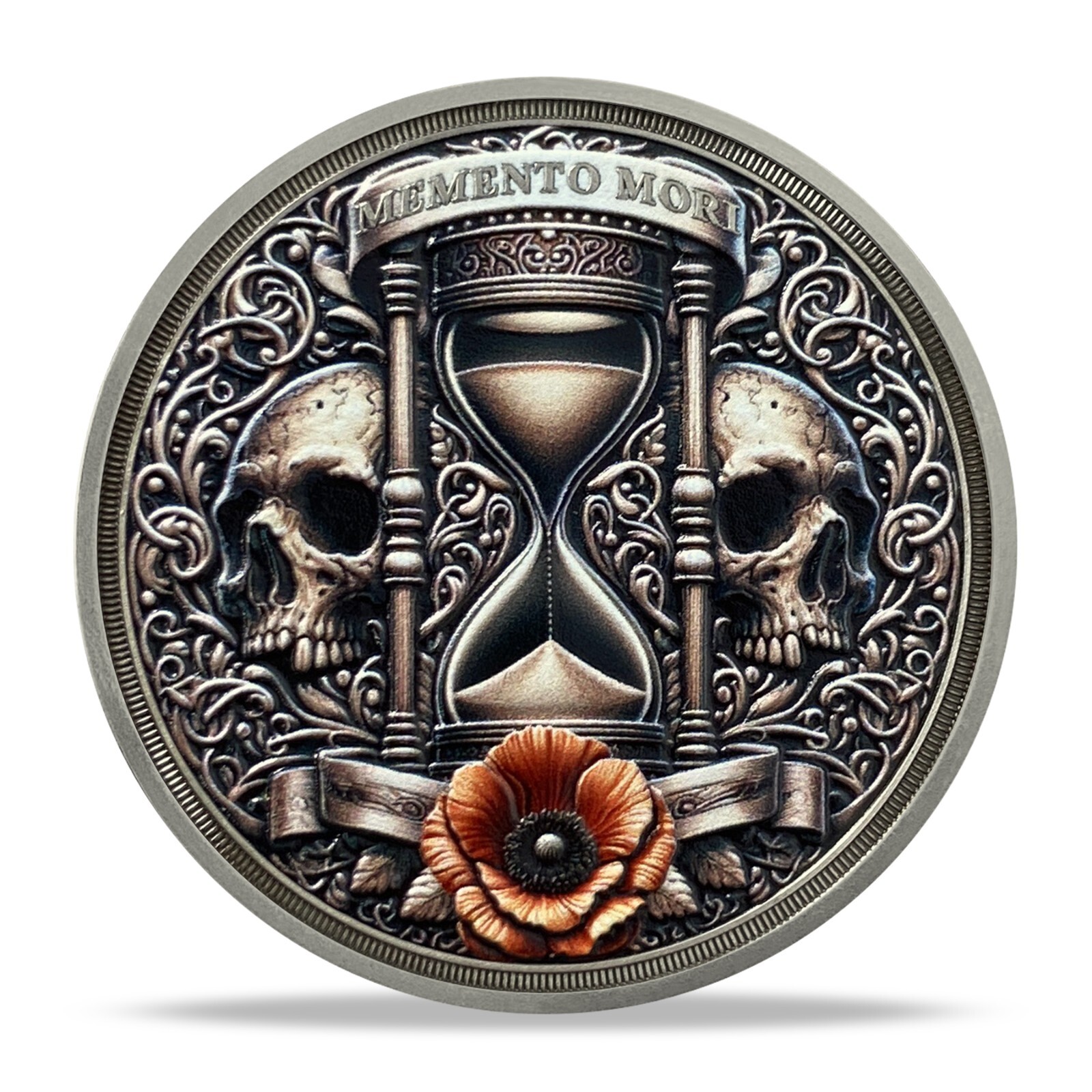 Memento Mori Coin Hourglass Skull Tree Of Life Stoic Challenge Coin Cherish Life