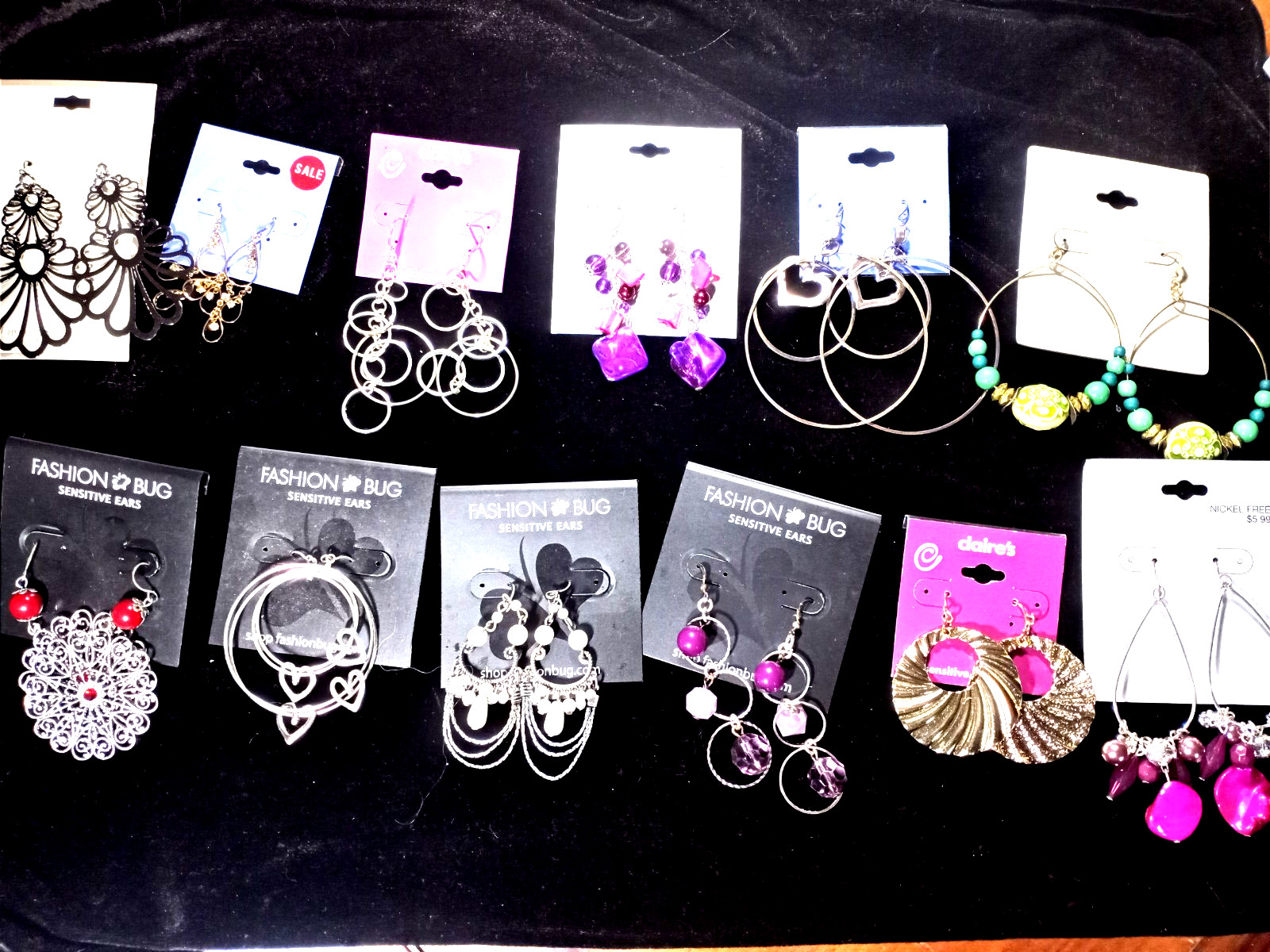 Vintage NOS  Lot Of 12 Pairs Designer Fashion Pierced Earrings M4