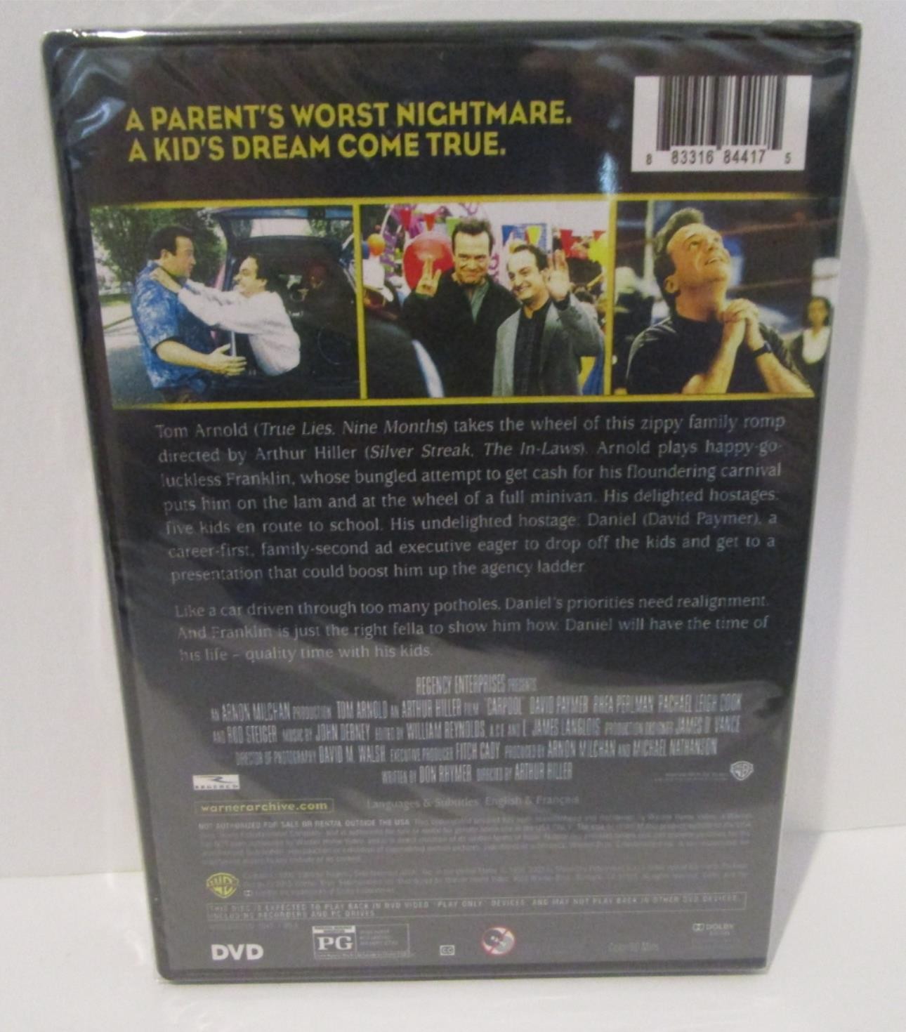 Carpool DVD 1996 Tom Arnold David Paymer Rhea Perlman