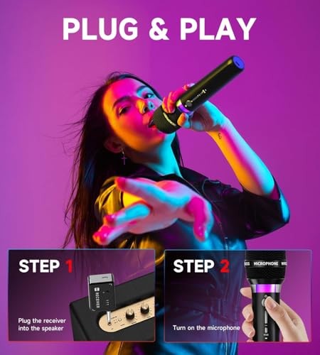 Wireless Microphone, Rechargeable Wireless Microphones with One-to-One Chip
