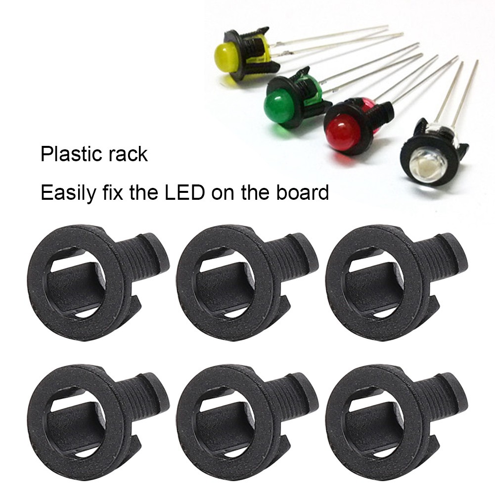 200pcs LED Holder Black Plastic Diode Bracket Mount For Professional Work