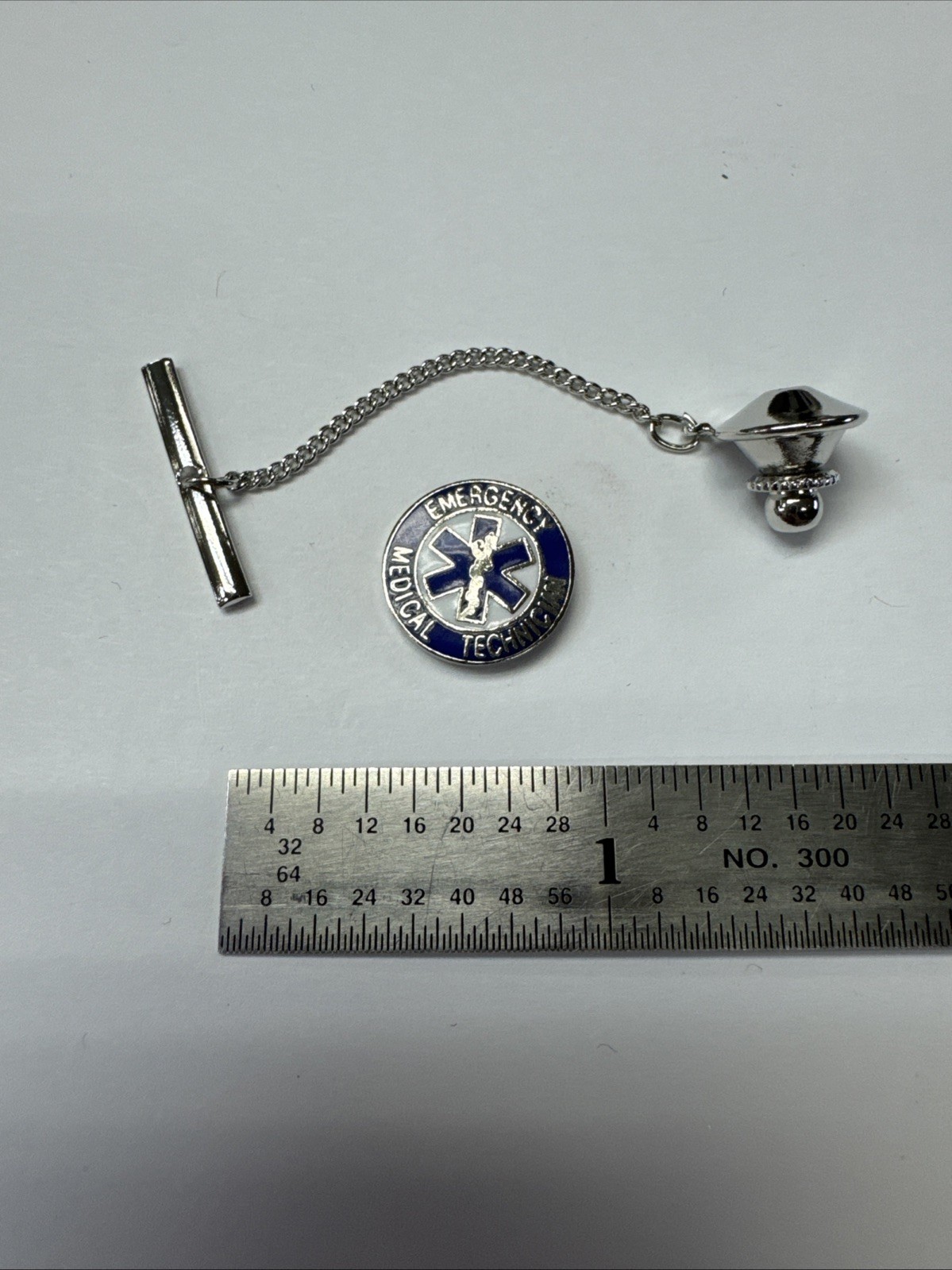 Emergency Medical Technician With Medical Caduceus - Silver - Tie Tac - New