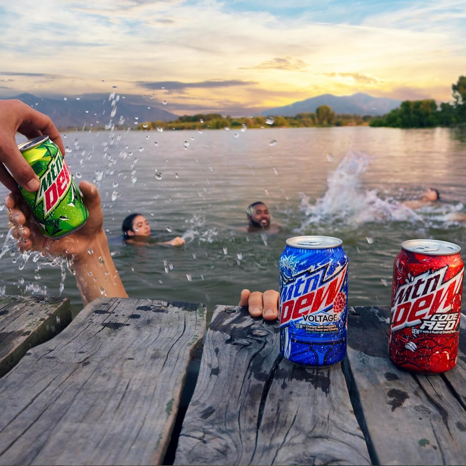 Mtn Dew 3 Flavor Variety Pack: Code Red, Voltage & Original - 12 Fl Oz, 18 Cans