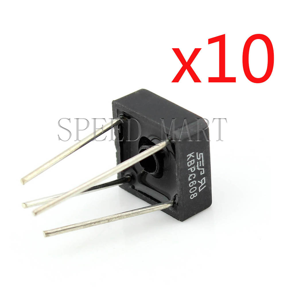 10 pcs KBPC608 Bridge Rectifier Gleichrichter 800V AC change DC 6A KBPC-608