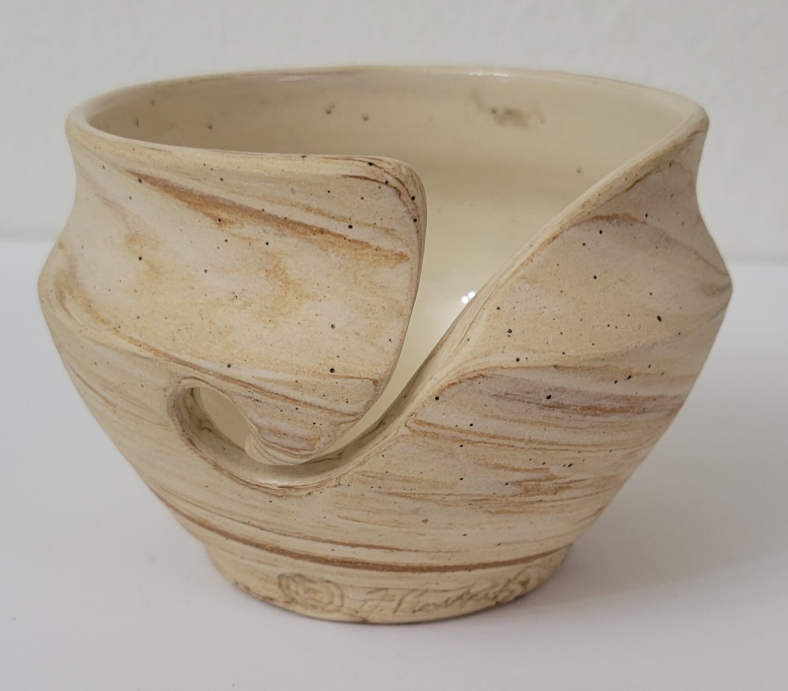 Pottery Yarn Bowl For Crochet 3.5 x 4.75"