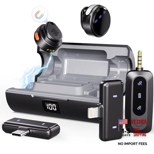Wireless Lavalier Microphone 3-in-1 Set Coin Combo (For Lightning/USB-C/3.5mm)