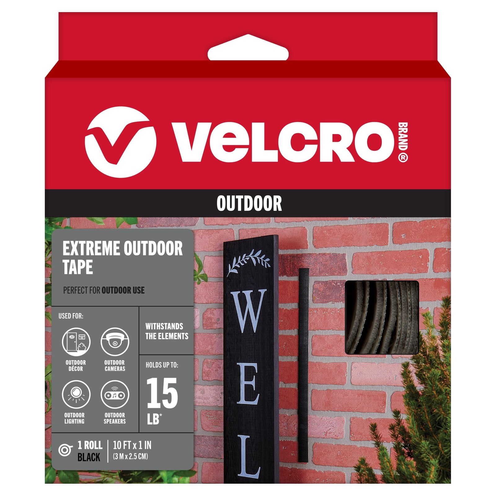 VELCRO Brand Extreme Outdoor Heavy Duty Tape | 10Ft x 1 In | Holds 15 lbs | B...