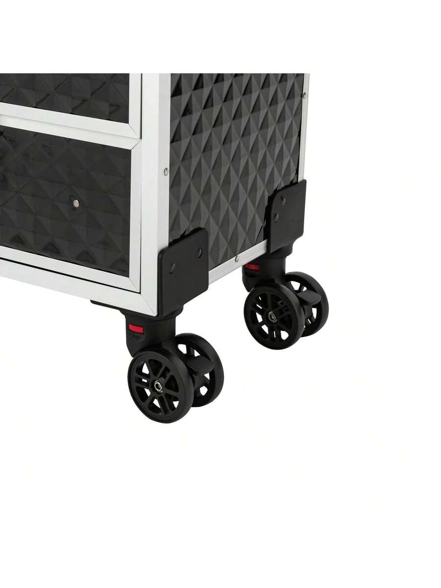 Professional Rolling Makeup Case Drawers, Large Capacity Aluminum Trolley Case