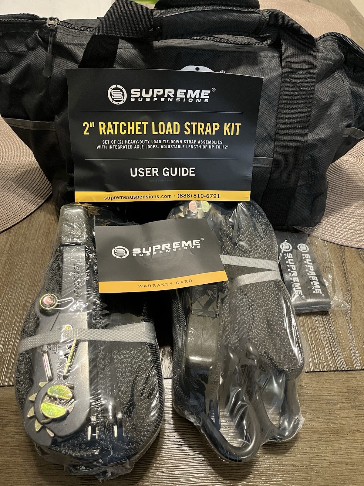 Heavy Duty Ratchet Straps 2 Pack W/ Carrying Case