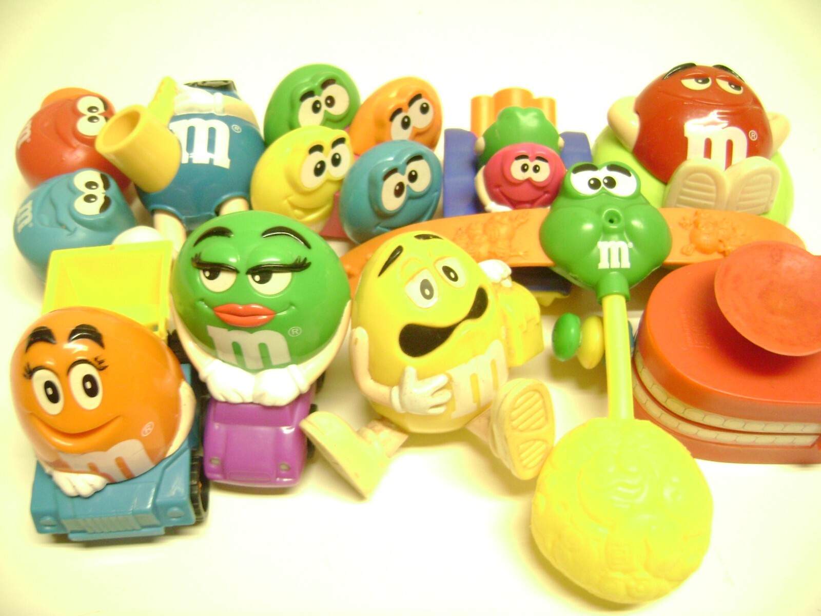 M&M Character Figure lot of 10 BURGER KING Kids Meal Toys, all different