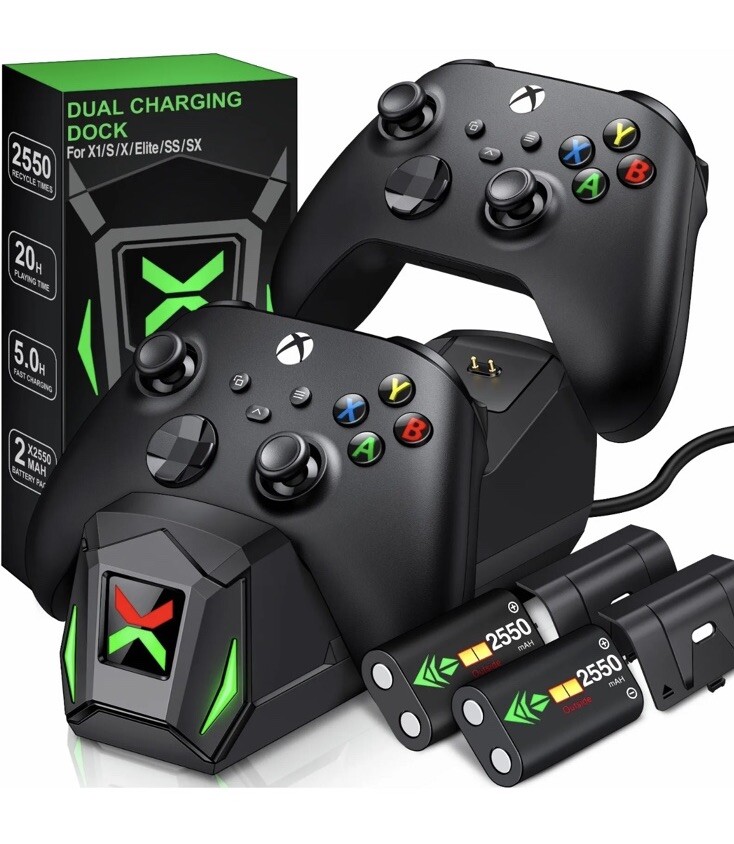 For Xbox Series X S Controller Fast Charging Station Dock + Rechargeable Battery