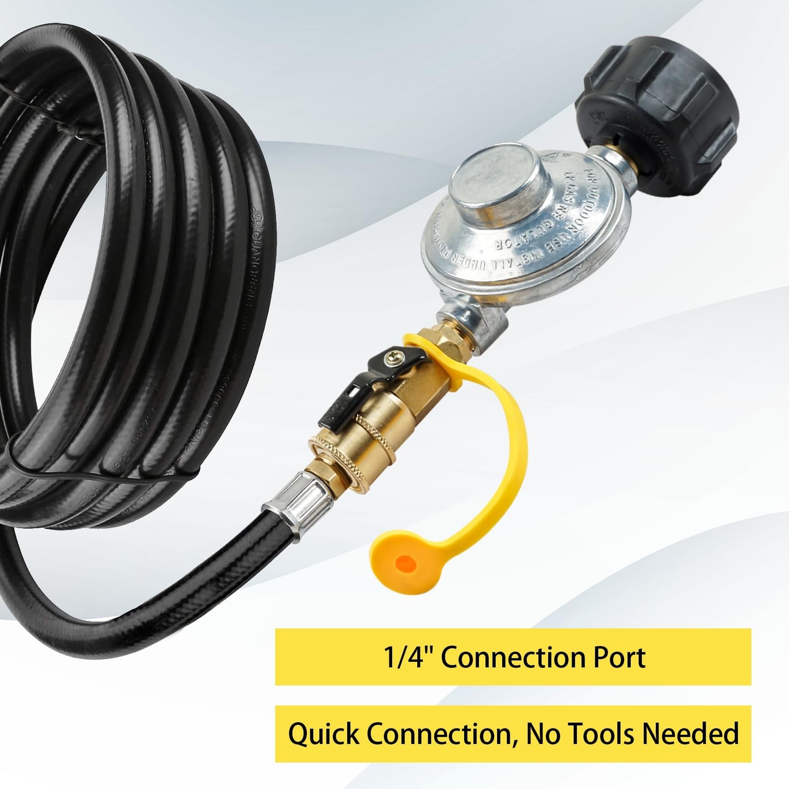 Universal 1/4" Propane Gas Grill Regulator & Quick-Connect Adapter with QCC1 ...
