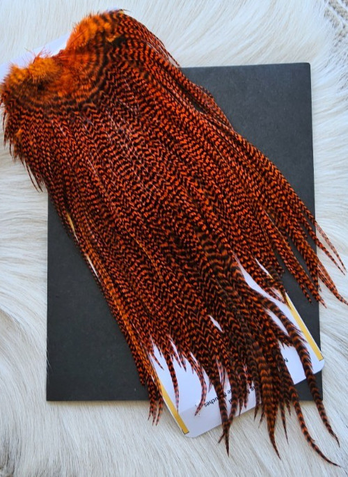 SLS "" Dry Fly  Full Saddle,, Color;  Grizzly/Orange.   Free Shipping.