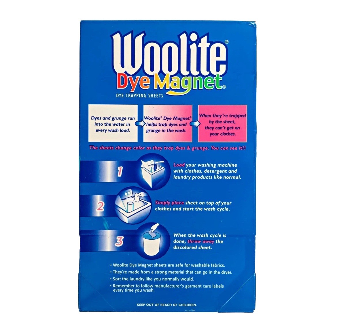 Woolite Dye Magnet Dye-Trapping Disposable Sheets 20 Count New