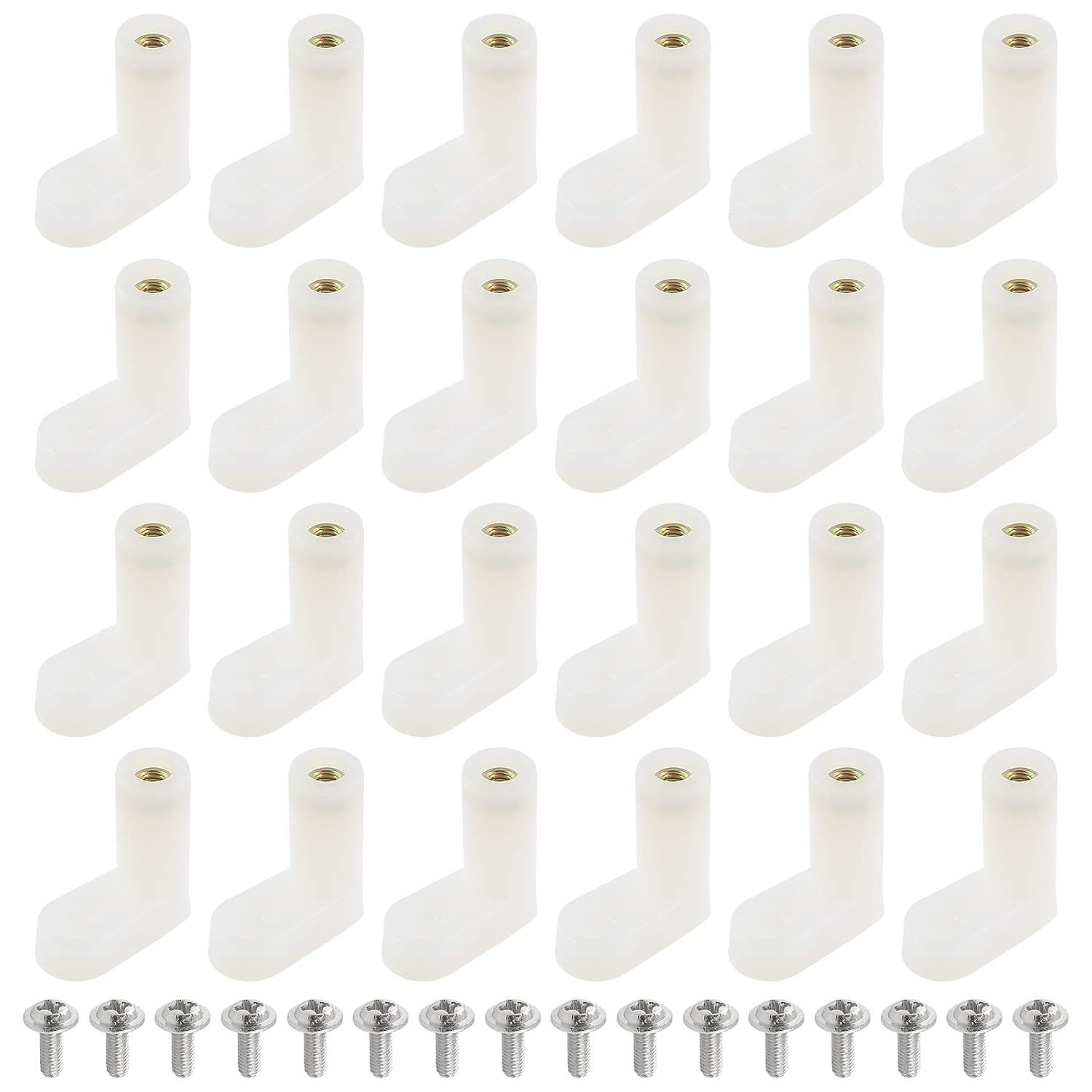 60 Pcs PCB Mounting Feet, L Shape with Screws | Insulated Plastic Durable, Screw