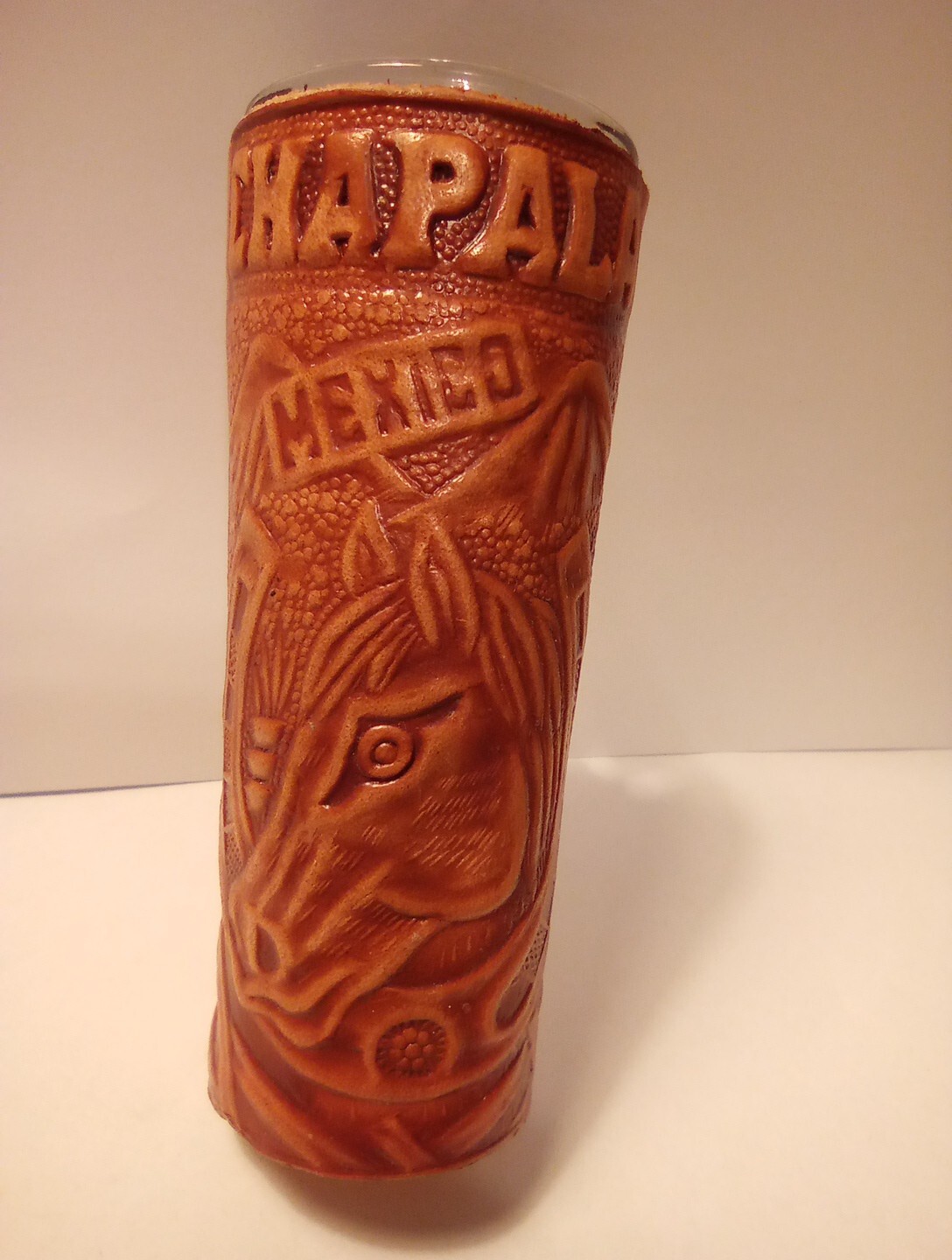 CHAPALA, MEXICO HORSE & SHOE LOGO SHOT GLASS GREAT FOR ANY COLLECTION!