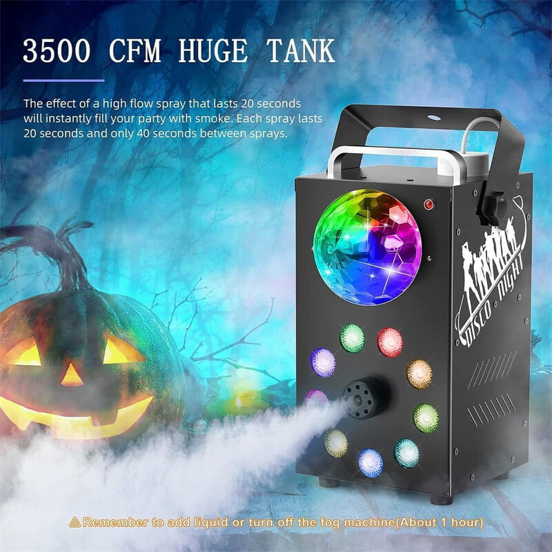 4pcs 700W Smoke Fog Machine RGB Muti Color 9LED Party Stage dicso Light Remote